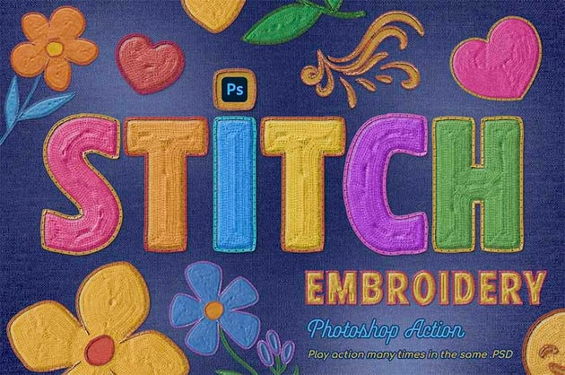 Embroidery Photoshop Action