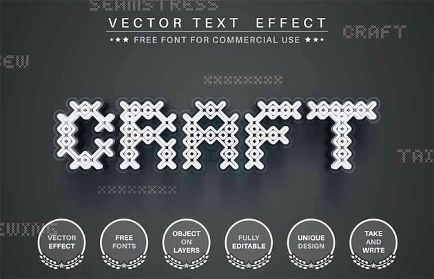 Craft Editable Text Effect