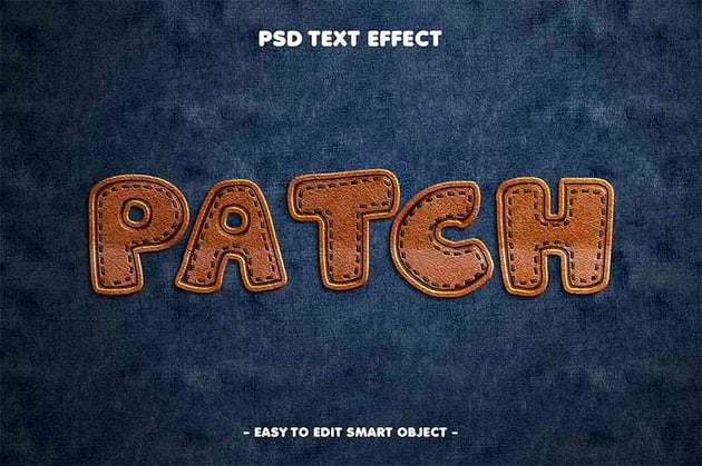 Leather Patch on Jeans Editable Text Effect