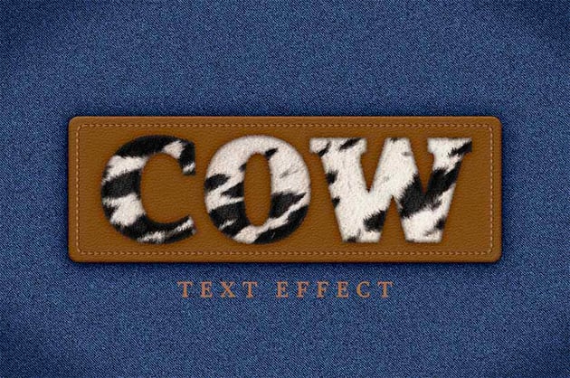 Cowhide, Leather and Denim Text Effect