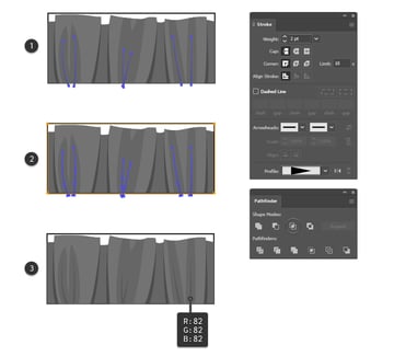 How to add detail lines on ruffled ribbon