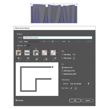 How to make a ruffle vector brush in illustrator