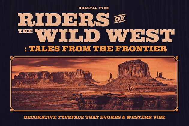 Riders of the wild west font available on Envato Elements 