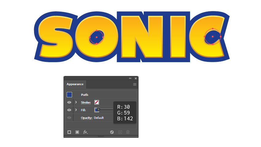 How to fill Sonic text effect