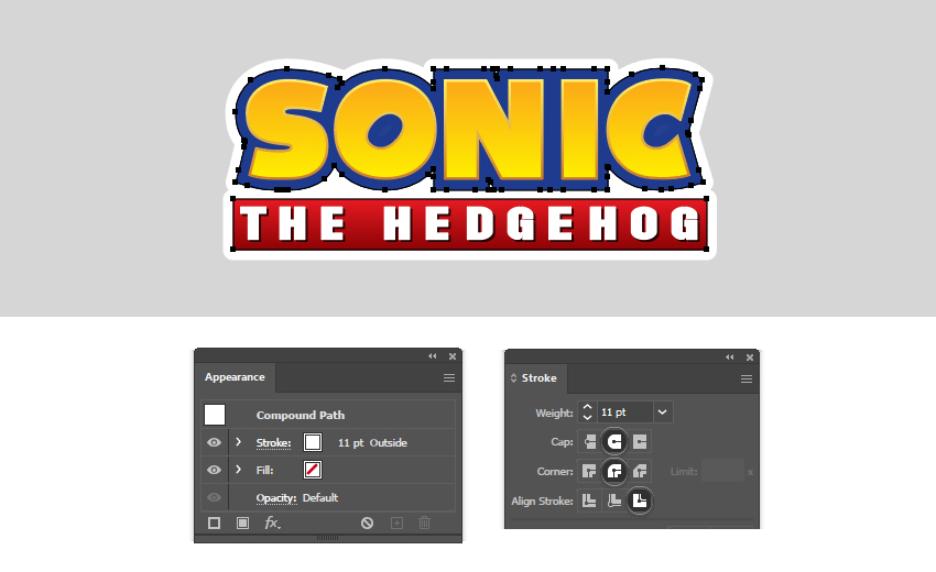 How to make sonics logo white outline 