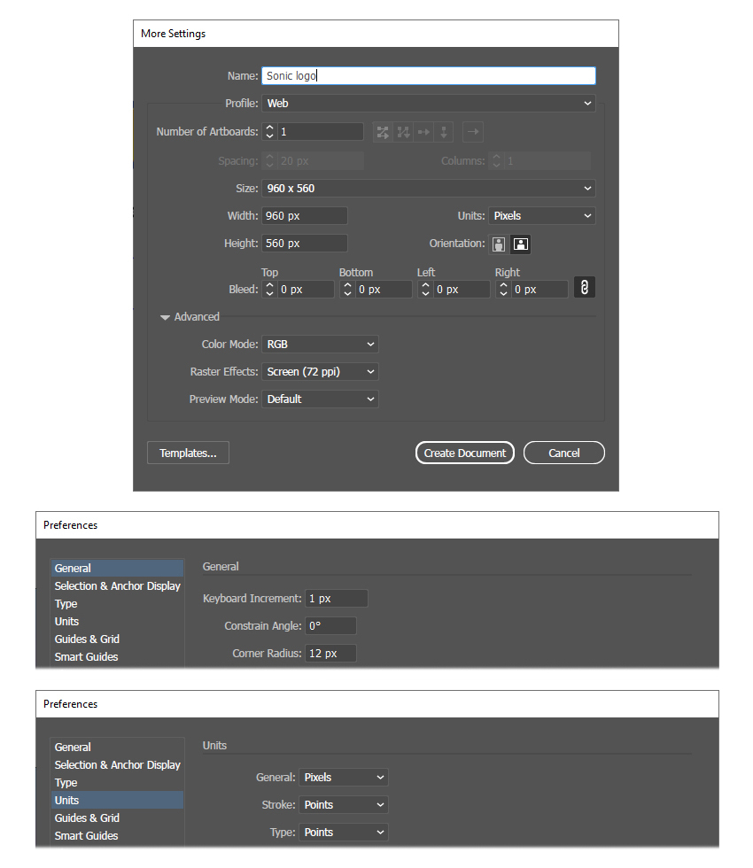 How to open a new document in Illustrator 