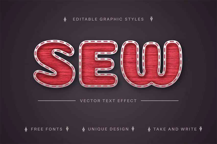 Stitch Editable Text Effect