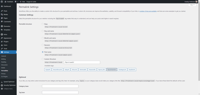 To reset the .htaccess file, choose a new Permalinks setting in WordPress. 