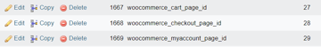 How WooCommerce stores the IDs of different pages in the database