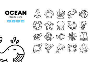 Ocean Doodle Icons 