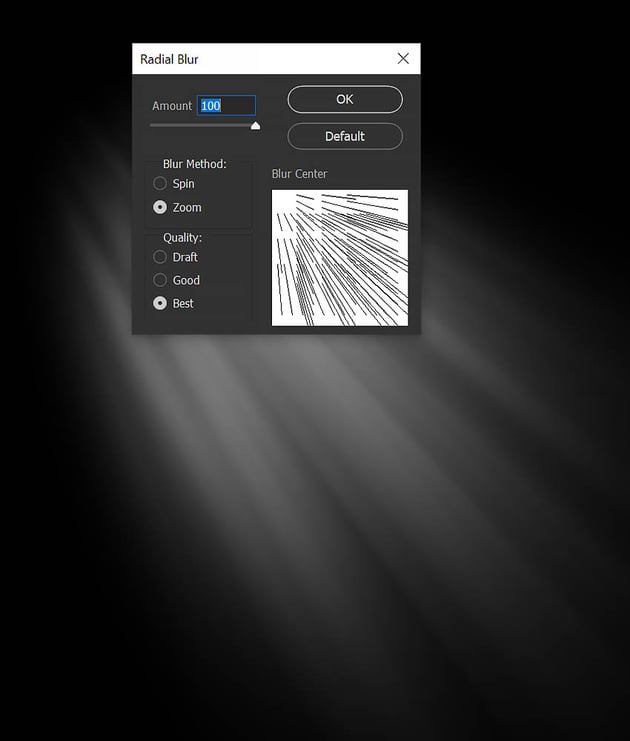 Go to Filter > Blur > Radial Blur 