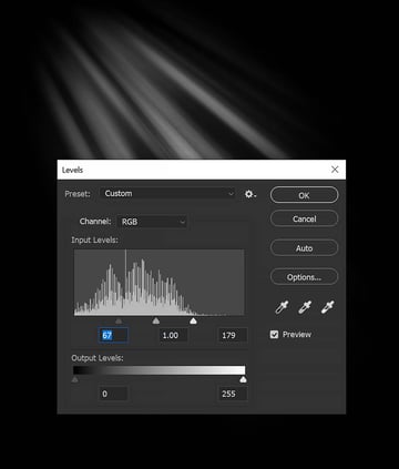 adjust the levels of the brush to define the sun rays 