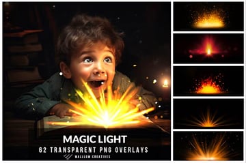 Magical book light Gift light PNG photo overlay