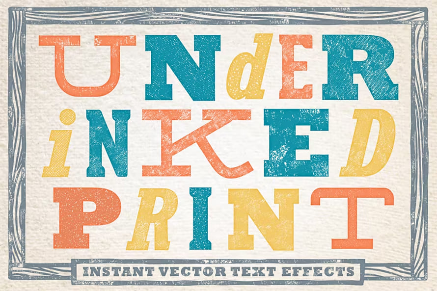 Under-inked Print – Halftone Vector Text Effects