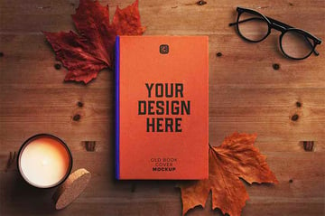 Book Cover with Autumn Leaves