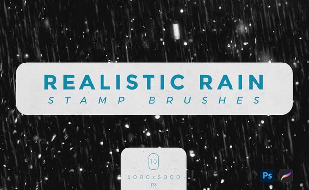 Realistic Rain Stamp Brushes
