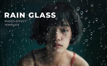 Rain On The Glass Photo Effect Mockup