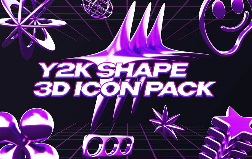 Y2K Abstract Shape 3D Icon