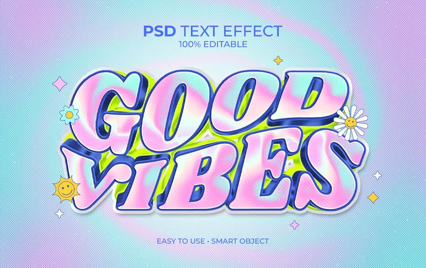 Good Vibes Y2k Style Text Effect