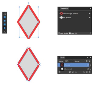 How to stroke and expand geometrical shapes