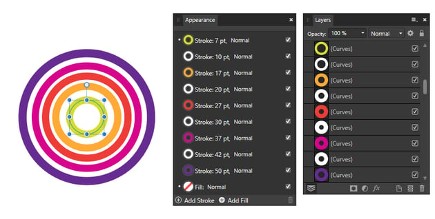 How to add multiple strokes to shapes