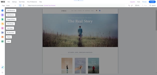 Wix is a drag-and-drop website builder for small business websites and personal websites