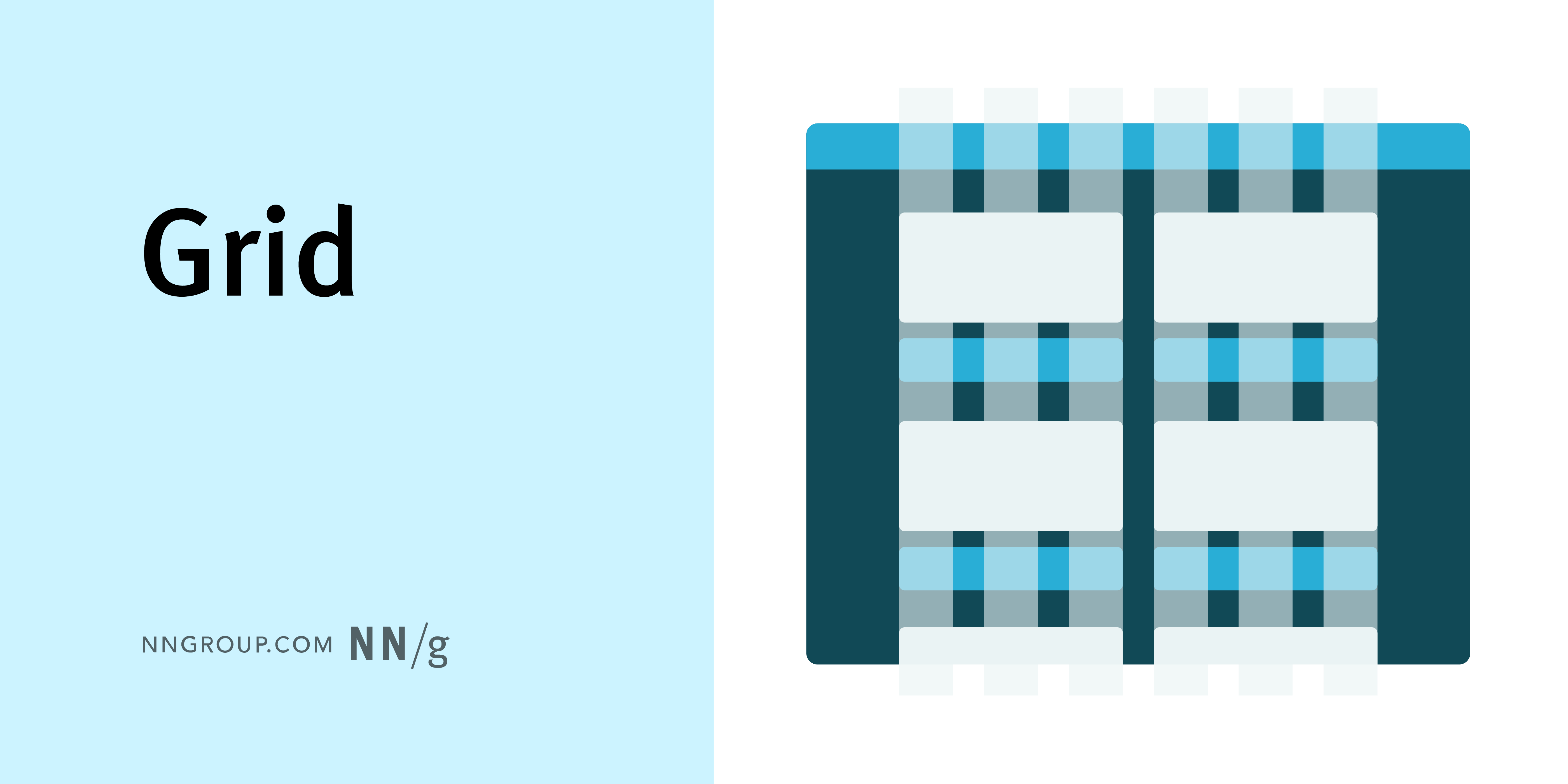 A complex grid layout in varying shades of blue and white