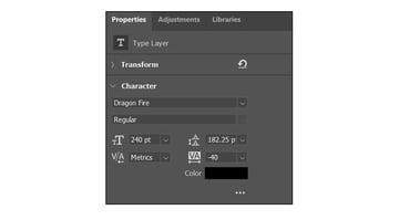 text tracking and horizontal scale