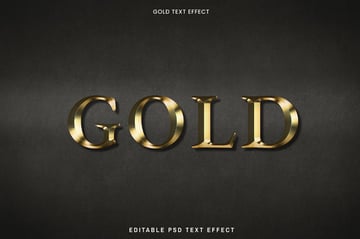 Gold text effect on a black background