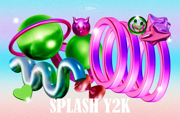 Splash Y2K - 3D Abstract Retro Shapes