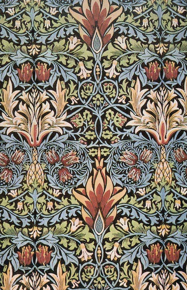 Snakeshead printed cotton designed by William Morris, 1876