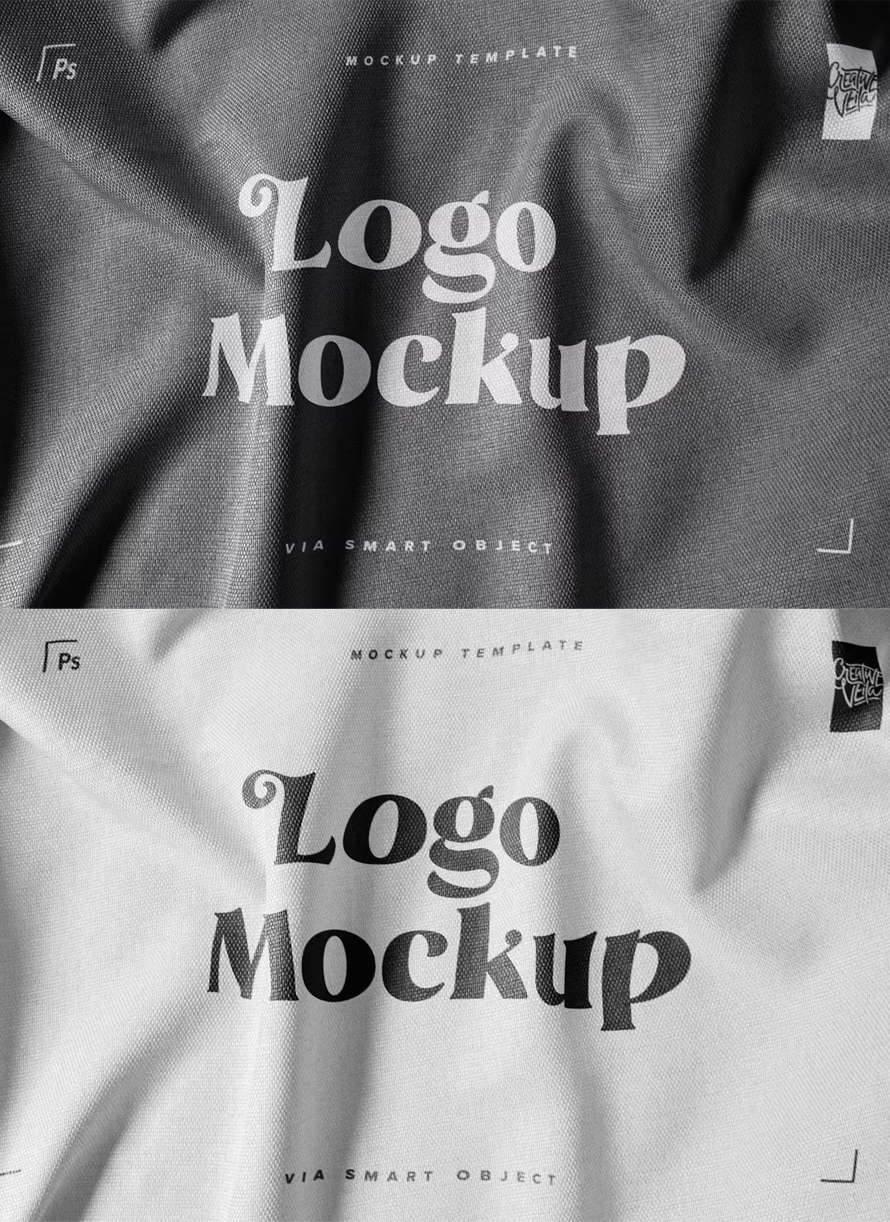 Close-up Fabric Print Logo Mockup