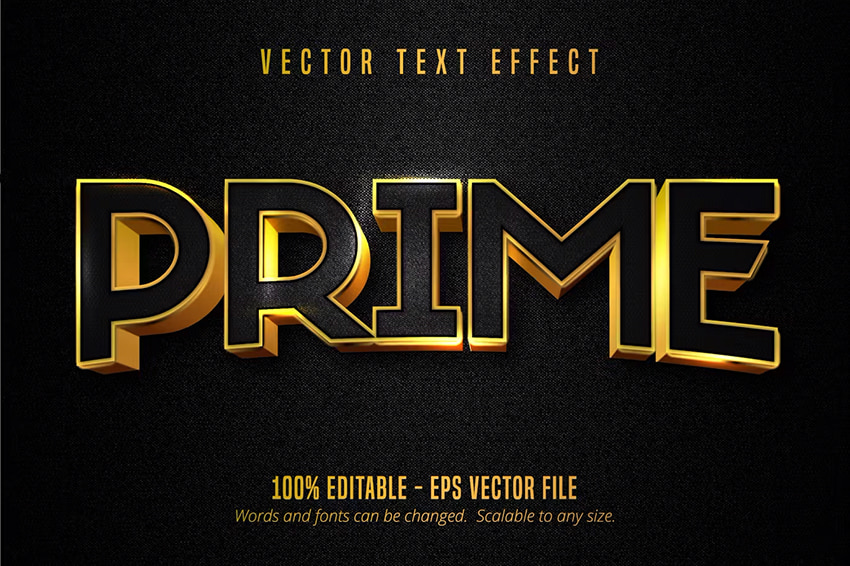 Gold Prime text effect available on Envato Elements 