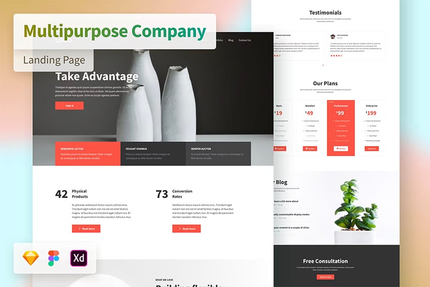 Multipurpose Company Figma Desktop UI Kit