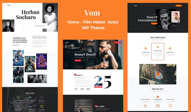 Vome is a film studio and movie production WordPress theme