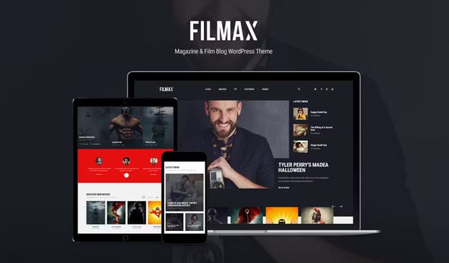 Filmax is a film blog WordPress theme