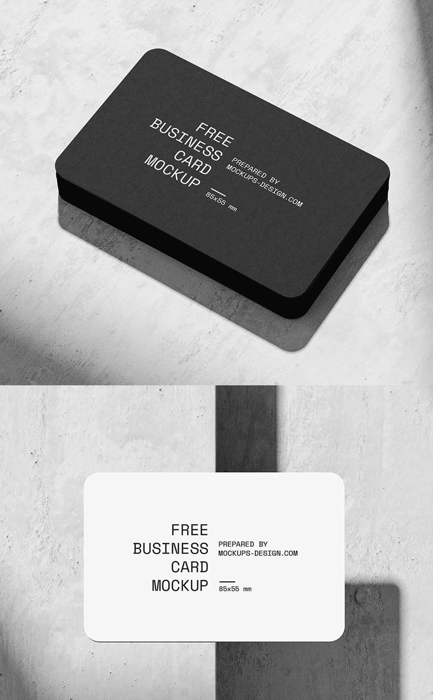 Round Corners Business Card Mockups (4 Templates)