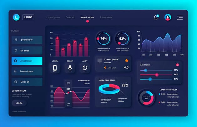 Collection Neumorphic UI Dashboard Admin Panel