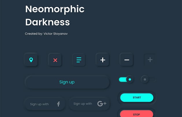 Neomorphic Darkness - Free UI Kit