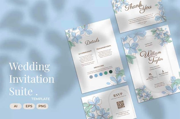 Wedding RSVP Cards Template