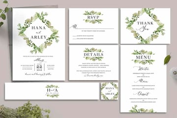 Leaves RSVP Wedding Invitation Template