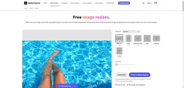 With Adobe Express's free image resizer, users can set a new image ratio for their graphics