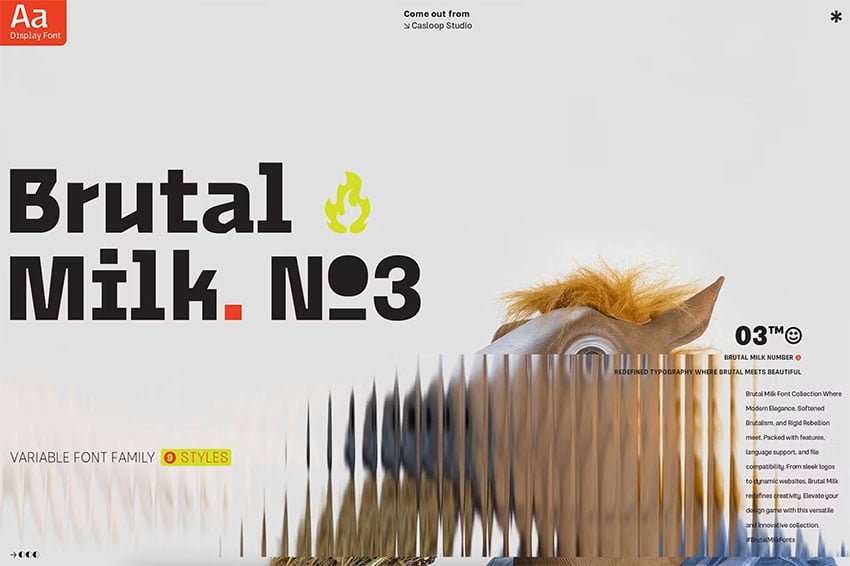 Brutal Milk No 3 -Sleek Grotesque Display Typeface