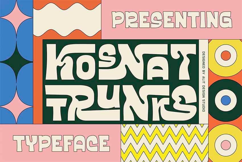 Kosnat Trunks Hippie Lettering Font