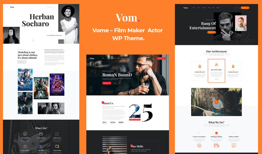 Vome is a film studio and movie production WordPress theme