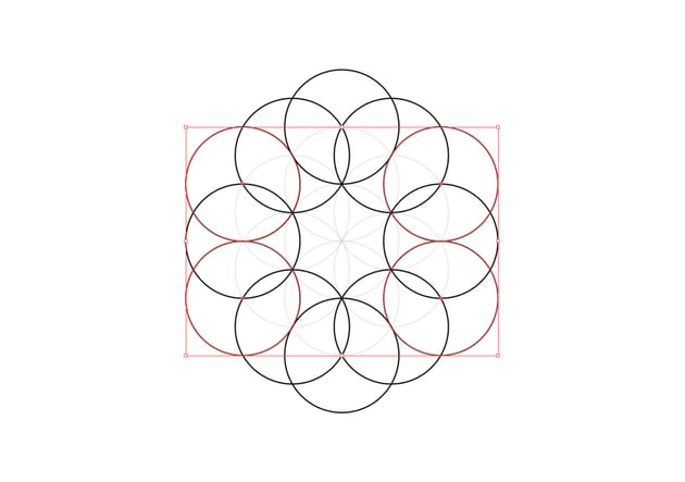 select the corner circles