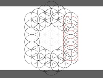 five circles moved down