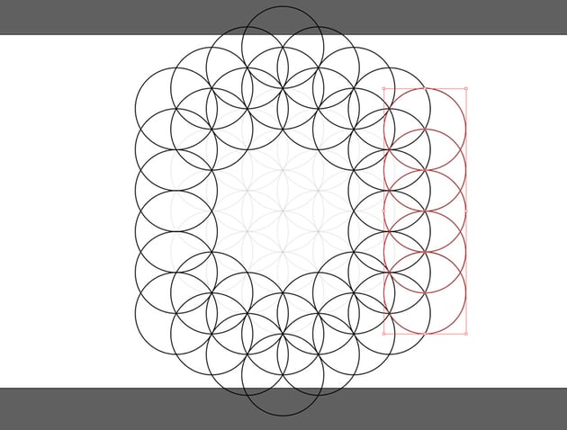 five circles moved to the right