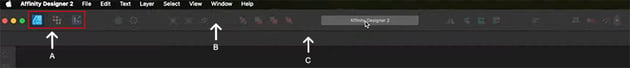 command bars on Affinity Designer