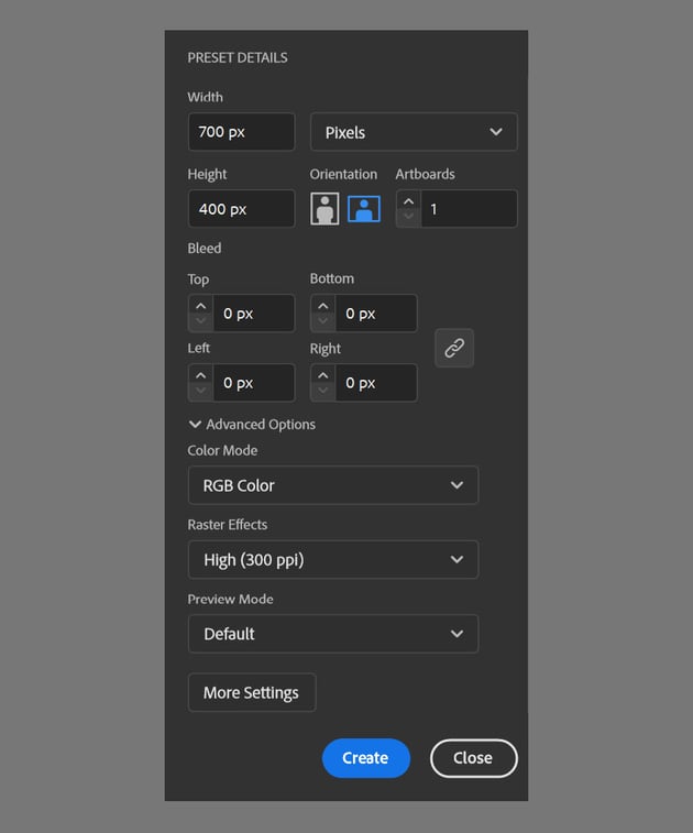 document settings